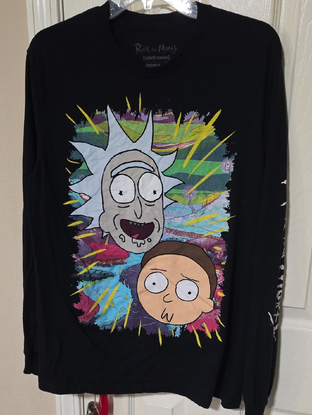 Rick and Morty Black Long-Sleeve Graphic Tee for Men